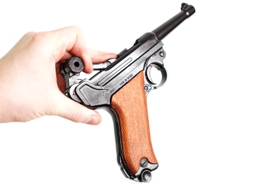 Макет. Пистолет Luger Parabellum P08 ("Люгер P08 Парабеллум") (Германия, 1898 г.), накладки на рукояти из дерева, арт.1143-M