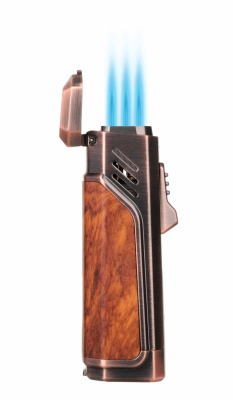 Зажигалка сигарная Honest, тройное пламя, с пробойником, бронза