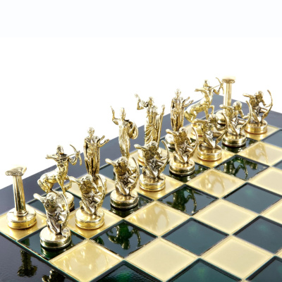 Шахматный набор "Греческая Мифология" (36х36 см), доска зеленая