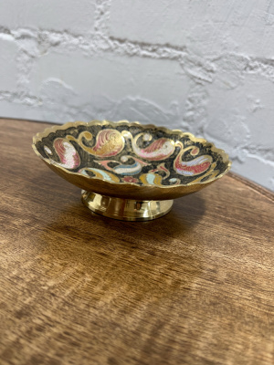 Конфетница, латунь, цветная эмаль,  20 см