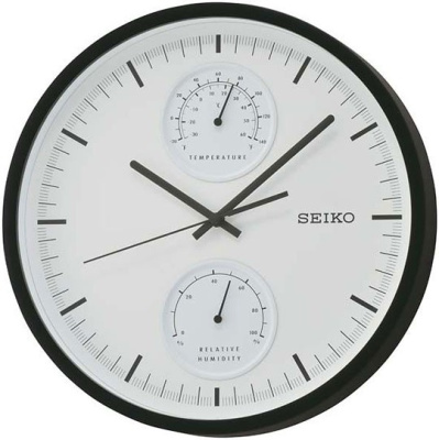 Настенные часы Seiko, QXA525KN, с термометром и гигрометром