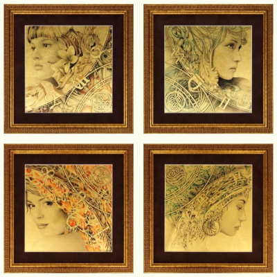 Картина на сусальном золоте «Стихия Огонь»