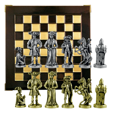 Шахматный набор "Рококо" (45х45 см), доска коричневая
