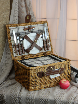 Набор для пикника с термосумкой и пледом на 4 персоны Набор для пикника с термосумкой и пледом на 4 персоны