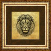 Картина на сусальном золоте «Лев»