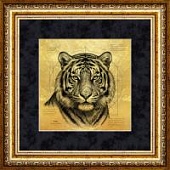 Картина на сусальном золоте «Амурский тигр»