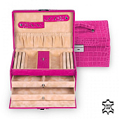 Шкатулка для украшений Sacher, розовая, кожа, 27.107.100743