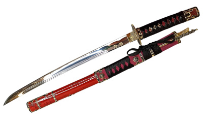 Вакидзаси, короткий японский меч "Токугава" с когаи и козукой