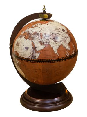 EG33002R Глобус-бар настольный, d=33 см (современная карта мира на английском языке)