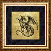 Картина на сусальном золоте «Дракон»