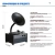 Виниловый проигрыватель "Ton Audio" с черной металлической трубой, FM/BT/USB