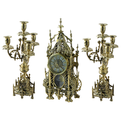 Каминные часы с канделябрами в наборе "Кафедральный"