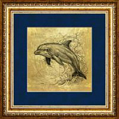 Картина на сусальном золоте «Дельфин»