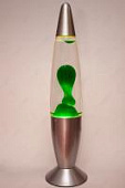 Лава-лампа 48см Зелёная/Прозрачная (Воск) Silver