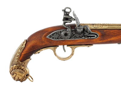 Макет. Кремневый пистоль (Германия, XVIII век), латунь