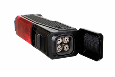 Зажигалка сигарная Honest, четверное пламя, с пробойником и сигарным ложементом, черная Зажигалка сигарная Honest, четверное пламя, с пробойником и сигарным ложементом, черная