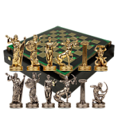 Шахматный набор "Битва Титанов" (36х36 см), доска зеленая