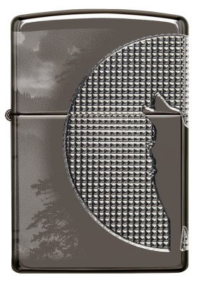Зажигалка ZIPPO Armor™ Wolf с покрытием High Polish Black Ice®, латунь/сталь, чёрная, 38x13x57 мм Зажигалка ZIPPO Armor™ Wolf с покрытием High Polish Black Ice®, латунь/сталь, чёрная, 38x13x57 мм