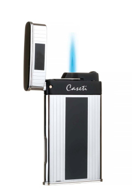 Зажигалка Caseti турбо, тонкая, серебристая, CA418-3