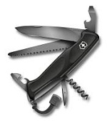 Нож перочинный Victorinox RangerGrip 55 Onyx Black, 130  мм, 12 функций, с фиксатором лезвия, чёрный