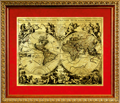 Картина на сусальном золоте «Карта древнего мира»