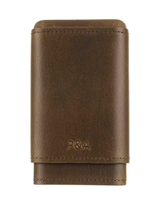 Чехол P&A на 4 сигары Робусто, натуральная кожа и кедр Чехол P&A на 4 сигары Робусто, натуральная кожа и кедр