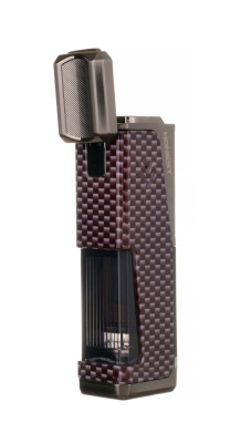 Зажигалка сигарная Honest, четверное пламя, с пробойником и сигарным ложементом, карбон