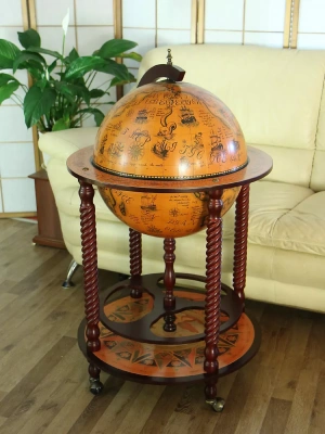 Глобус-бар напольный на фигурных ножках "Огненная земля", d=45 см