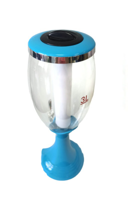 Диспенсер для напитков Пивная Башня "Бокал", 3л, колба для льда с подсветкой , синий