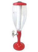 Диспенсер для напитков Пивная Башня "Тюльпан", 3л, колба для льда с подсветкой , красная