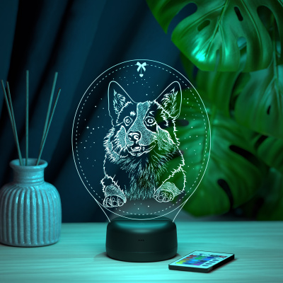 3D ночник Собака Корги