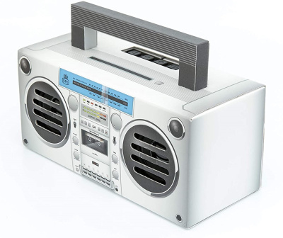 Радиоприёмник GPO Bronx с Bluetooth колонкой, стерео, серебряный