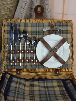 Набор для пикника с термосумкой и пледом на 4 персоны