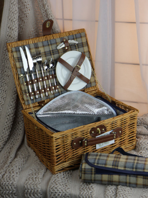 Набор для пикника с термосумкой и пледом на 4 персоны