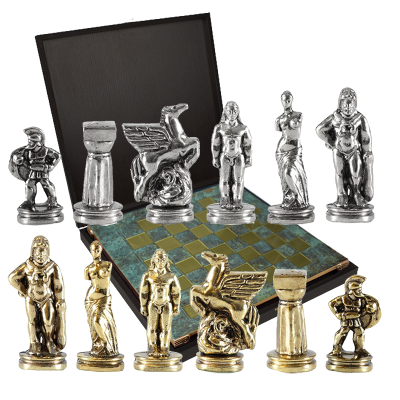 Шахматный набор "Древняя Спарта" (28x28 см), доска патинированная