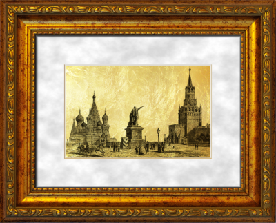 Картина на сусальном золоте «Красная площадь»