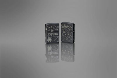 Зажигалка ZIPPO Classic с покрытием  , латунь/сталь, черная, матовая, 38x13x57 мм