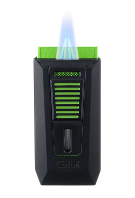 Зажигалка сигарная Colibri Slide (двойное пламя), черно-зеленая, LI850T16