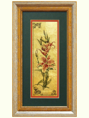 Картина на сусальном золоте «Лилия»