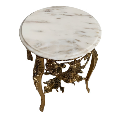Круглый столик с мраморной столешницей "Наполеон", "золото"