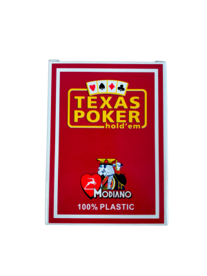 Карты для покера Texas Poker 100% пластик, Италия, красная рубашка
