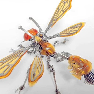 Механический конструктор DIY Cyberpunk из нержавеющей стали "Оса Фантом" - Yellow