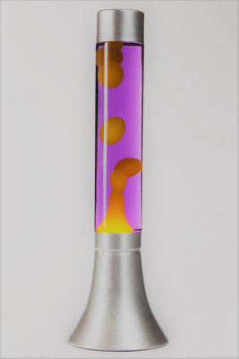 Лава-лампа 39см CY Silver Оранжевая/Фиолетовая (Воск)