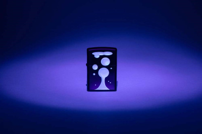 Зажигалка ZIPPO Lava Lamp с покрытием Black Light, латунь/сталь, черная,матовая 38x13x57 мм