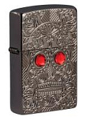 Зажигалка ZIPPO Armor™ Crystal с покрытием High Polish Black Ice®, латунь/сталь, чёрная, 38x13x57 мм