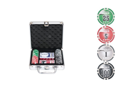 Покерный набор NUTS на 100 фишек,11,5г с номиналом в алюминиевом кейсе, ркп100
