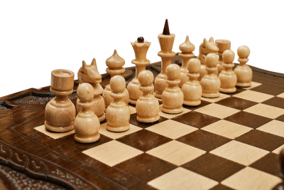 Шахматы резные с Араратом, ручкой и ложементом 40, Haleyan