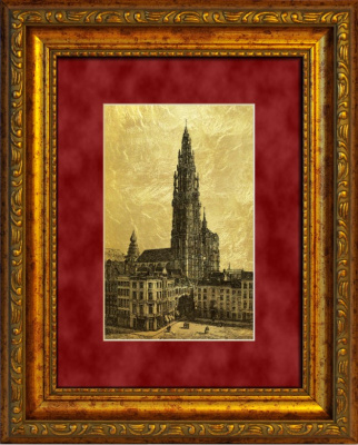 Картина на сусальном золоте «Антверпен, Кафедральный собор»