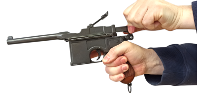 Макет. Пистолет Mauser C96 ("Маузер") (Германия, 1896 г.), накладки на рукояти из дерева