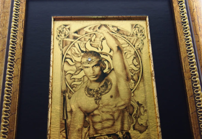 Картина "Солнце"  на сусальном золоте с кристаллами Сваровски (Swarovski)